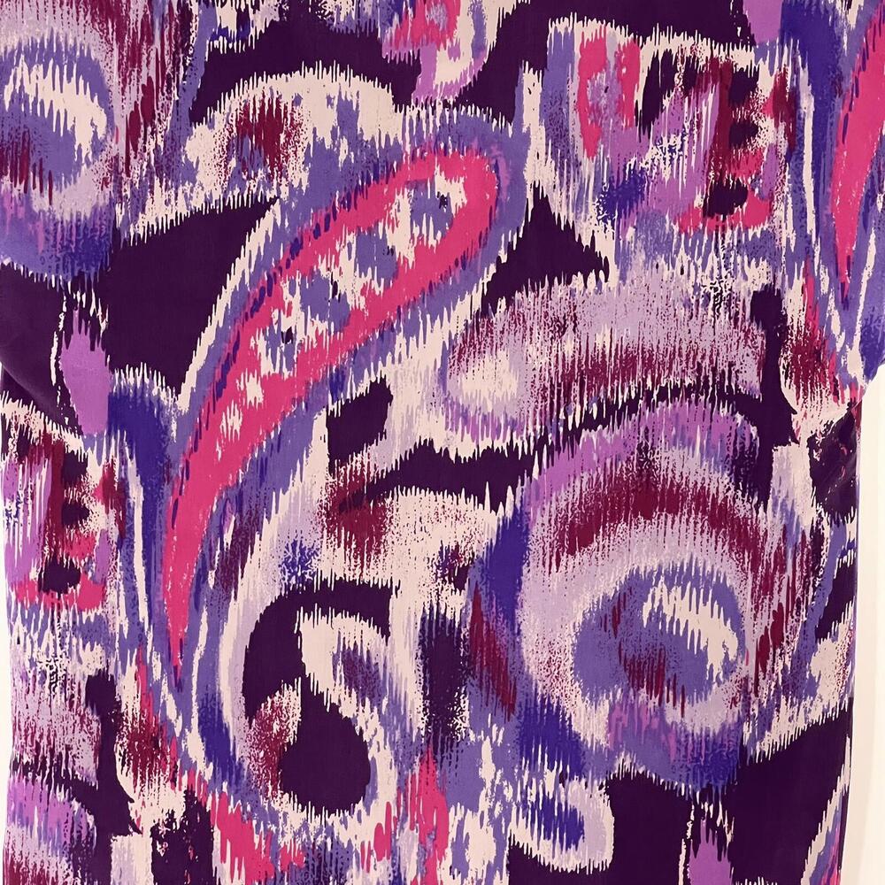 Gibson Women’s Size Small Antique Purple 100% Silk Short Sleeve Pocket Blouse - Picture 10 of 10